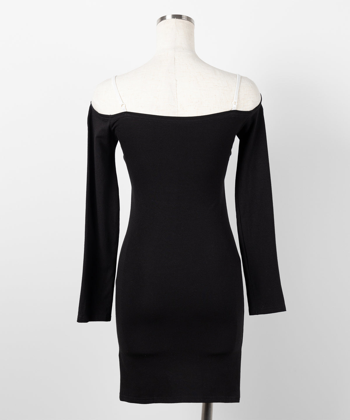 レースオフショルダーシャーリングタイトミニワンピース ／ Lace off-shoulder shirring tight mini onepiece