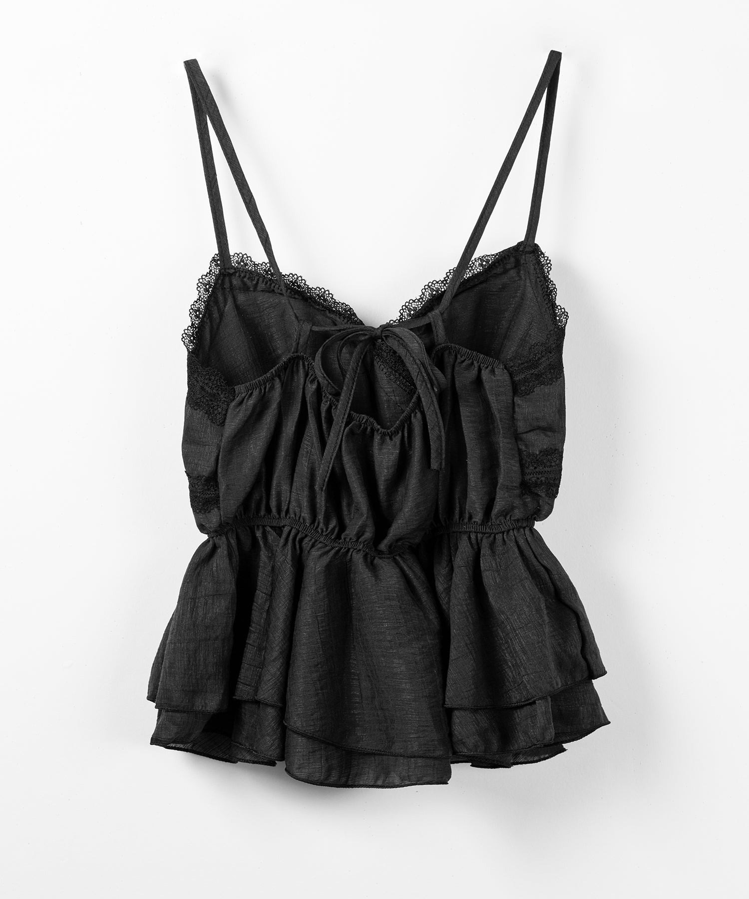 レースフリルペプラムキャミソール ／ lace frill peplum camisole