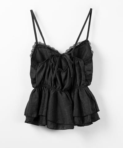 レースフリルペプラムキャミソール ／ lace frill peplum camisole