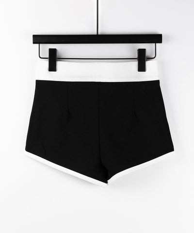 【 ２color ／２size 】バイカラーマイクロミニスパンショートパンツ ／ bicolor micro mini span short pants
