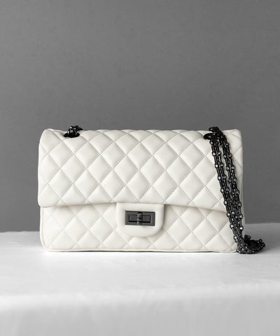 【 ２color 】キルティングチェーンスクエアショルダーバッグ ／ quilting chain square shoulder bag