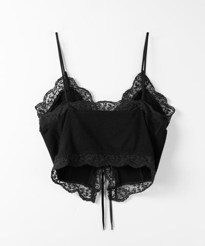 ダブルリボンレースレイヤードキャミソール ／ double ribbon lace layered camisole