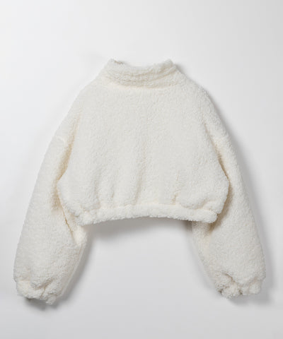【 ２color 】ジップアップハイネックショートボアブルゾン