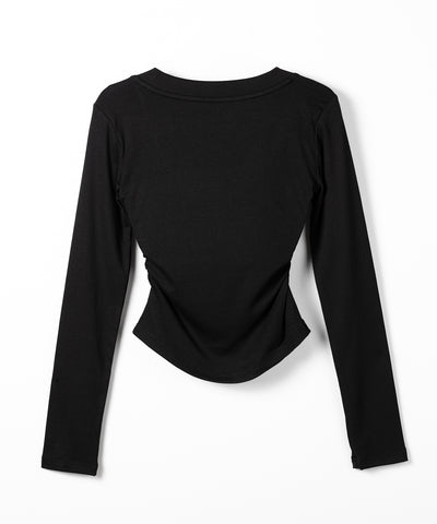 ラインストーンロゴスリムフィットロンT ／ Rhine stone logo slim fit long sleeve T-shirts