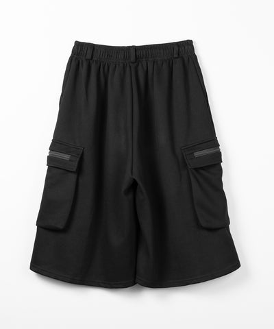 タックワイドカーゴスウェットハーフパンツ / tuck wide cargo sweat half pants