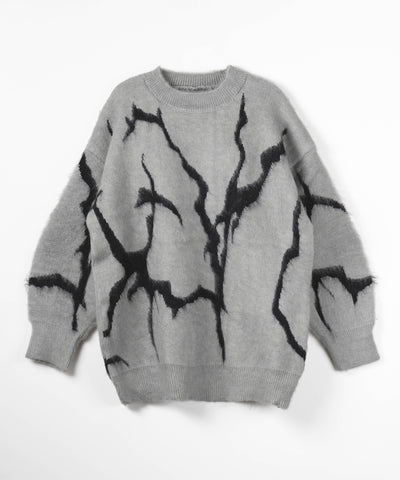 【 ３color 】CRACK モヘアライクオーバーニット ／ CRACK mohair-like over knit
