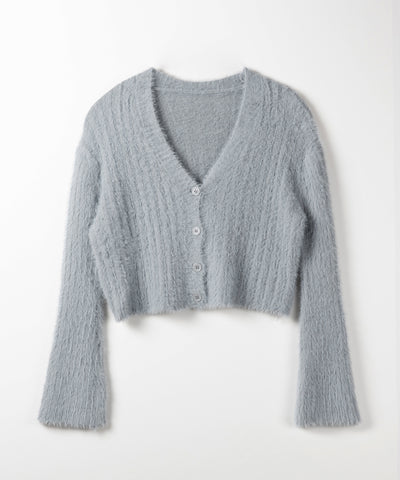 【 ３color 】ショートシャギーリブニットカーディガン ／ short shaggy lib knit cardigan