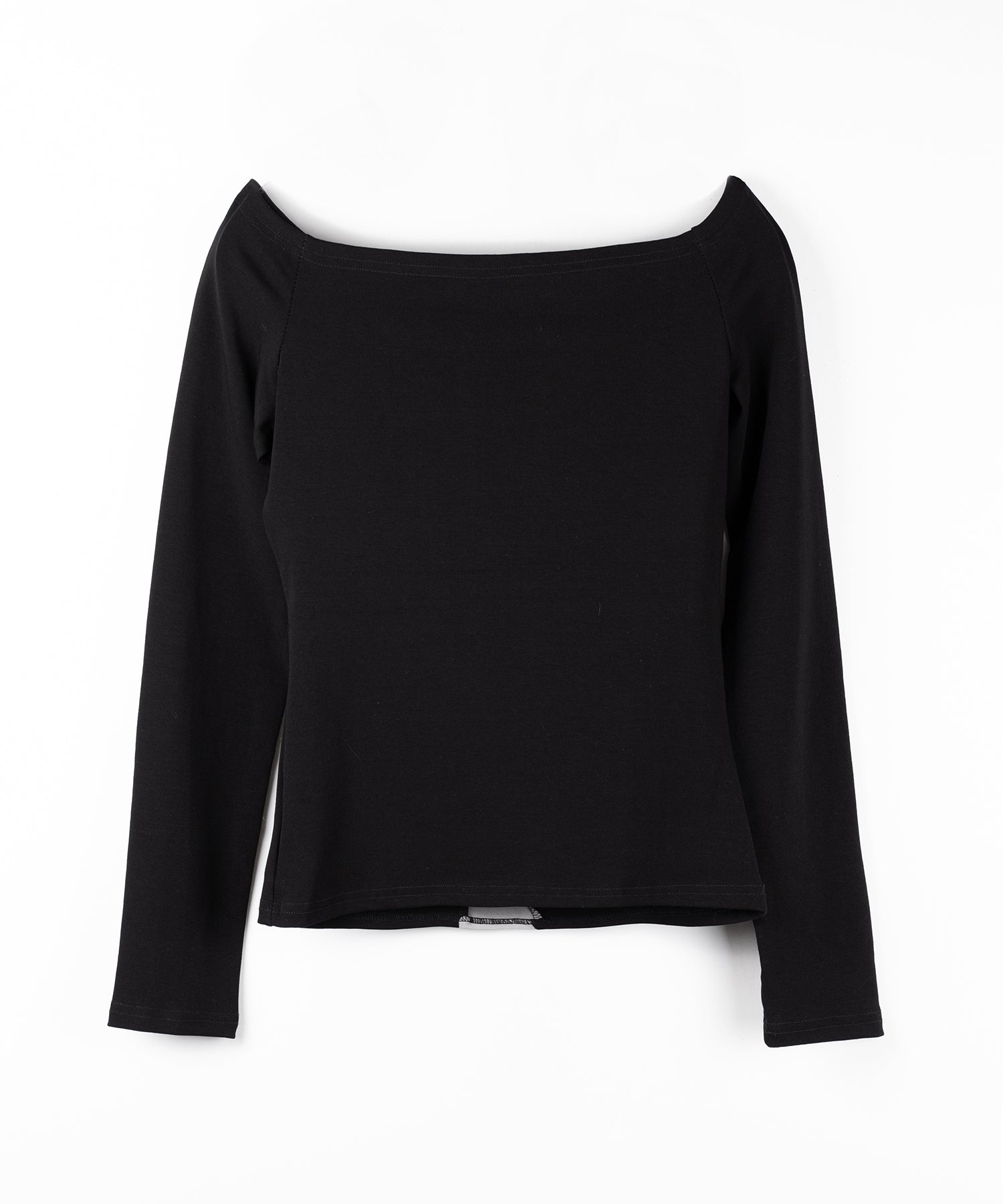 十字架クロスデザインカットアウトオフショルスリムトップス ／ cross design cutout offshoulder slim tops