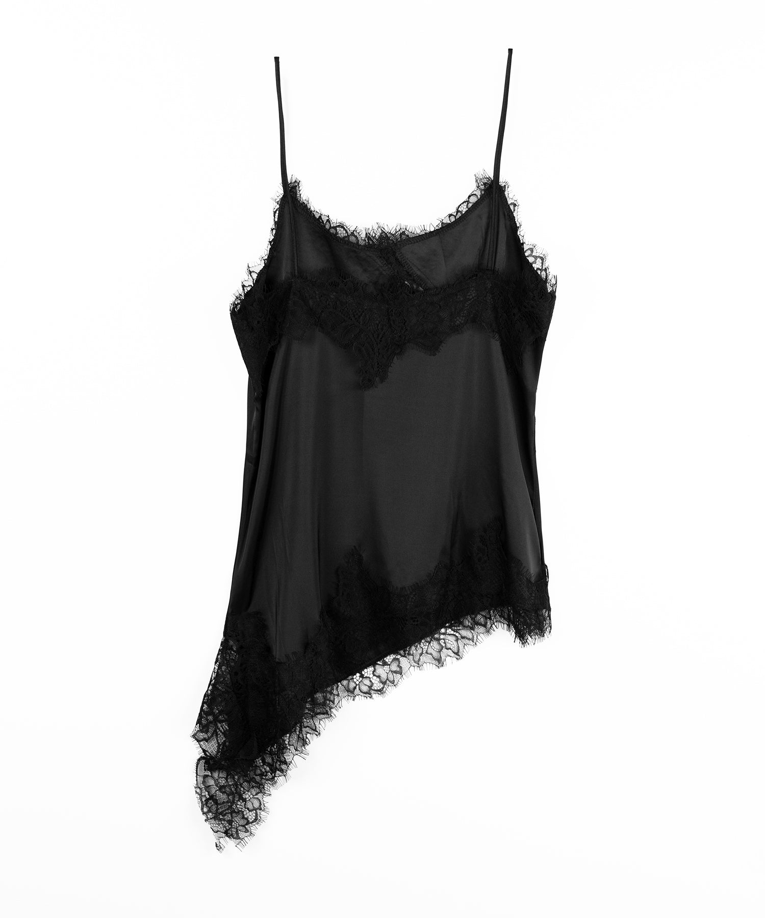 ランジェリーサテンレースキャミチュニック ／ lingerie satin lace camisole tunic