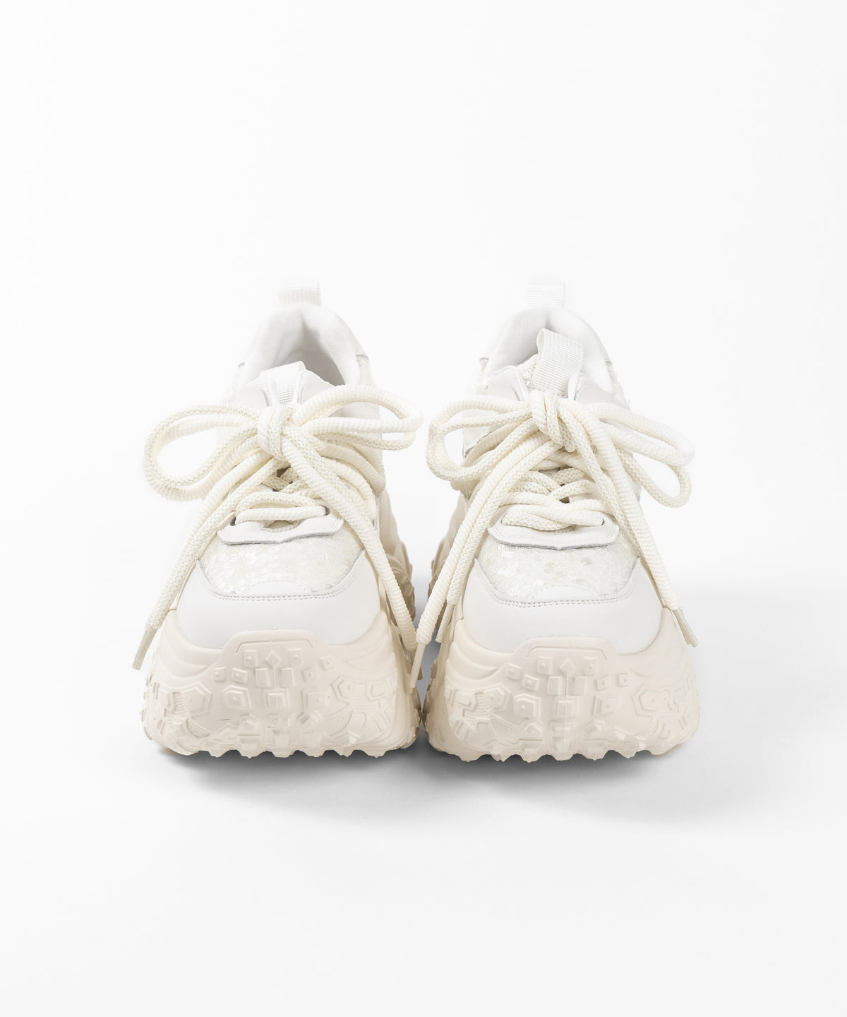 【 +10.5cm盛れ 】スパンコールレースアップ厚底スニーカー ／ +10.5cm spangle lace-up platform sneakers