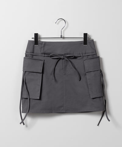 【 ２WAY 】３ストラップリボンカーゴミニスカート ／ three strap ribbon cargo mini skirt