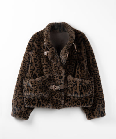 【 ２color 】B-3 レオパードボリュームファーコート ／ B-3 leopard volume fur coat