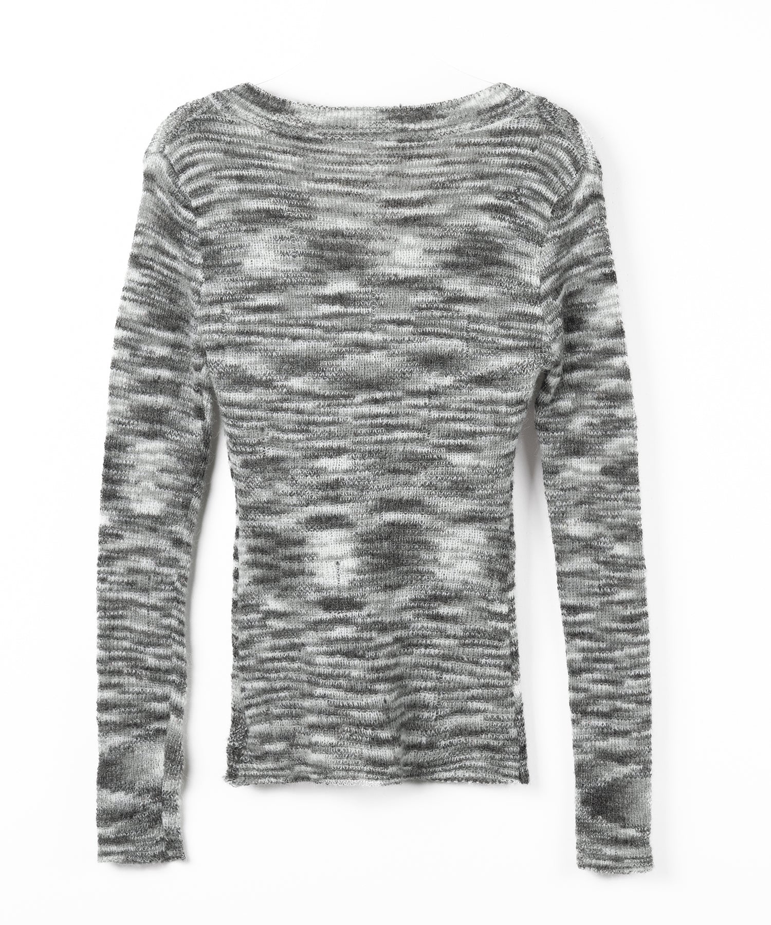 【 ワンショル可能な２WAY 】Ｖネックメランジスリムシアーニット ／ V-neck melange slim sheer knit