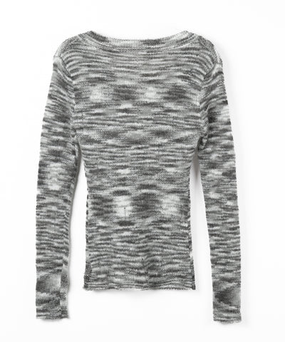 【 ワンショル可能な２WAY 】Ｖネックメランジスリムシアーニット ／ V-neck melange slim sheer knit