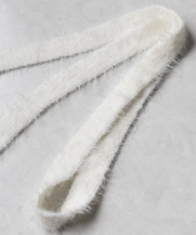 【 ２color 】チョーカータイ付きルーズシャギーニット ／ choker tie set loose shaggy knit