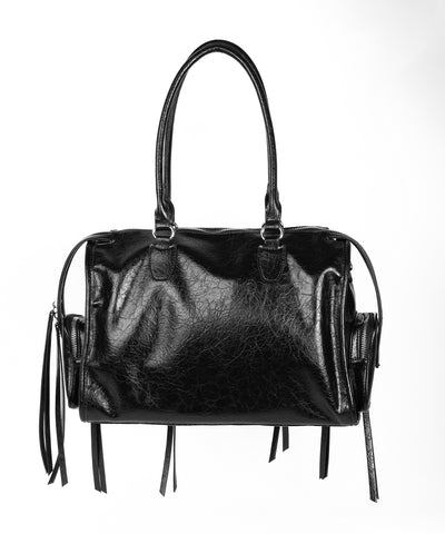 【 ショルダーストラップ付き２WAY 】アウトポケットヴィンテージダブルジップボストンショルダーバッグ ／out pocket vintage double zip boston shoulder bag