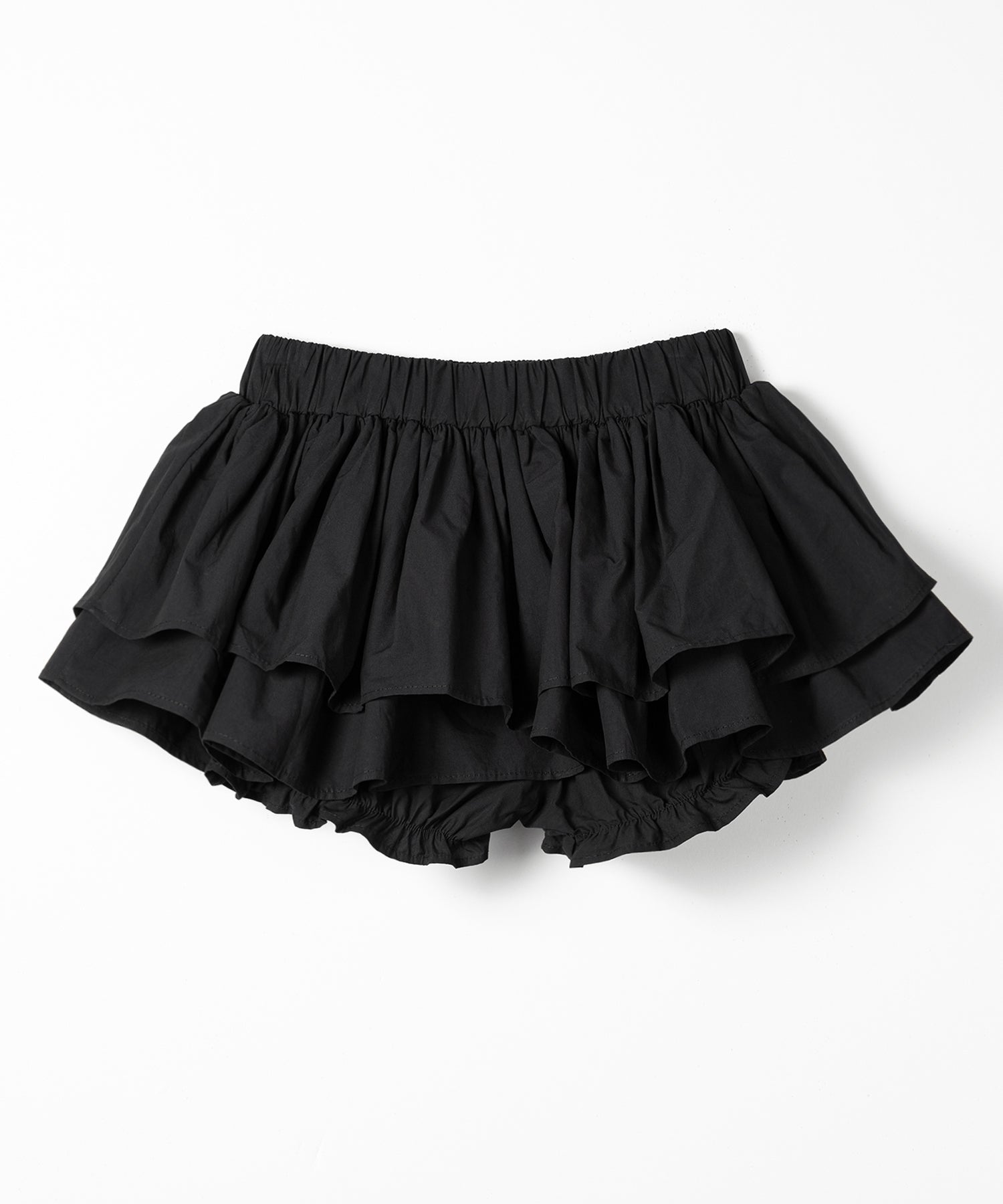 【 インパン裏地付 】ボリュームフレアコットンミニスカート ／ volume flare cotton mini skirt