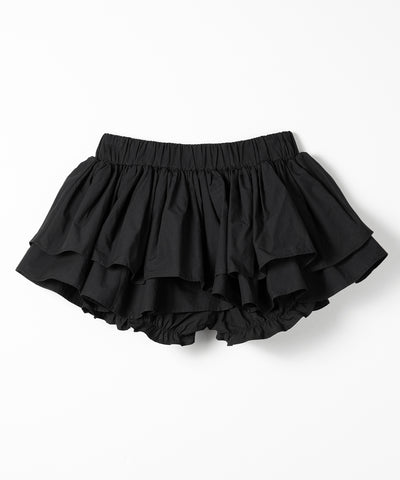 【 インパン裏地付 】ボリュームフレアコットンミニスカート ／ volume flare cotton mini skirt