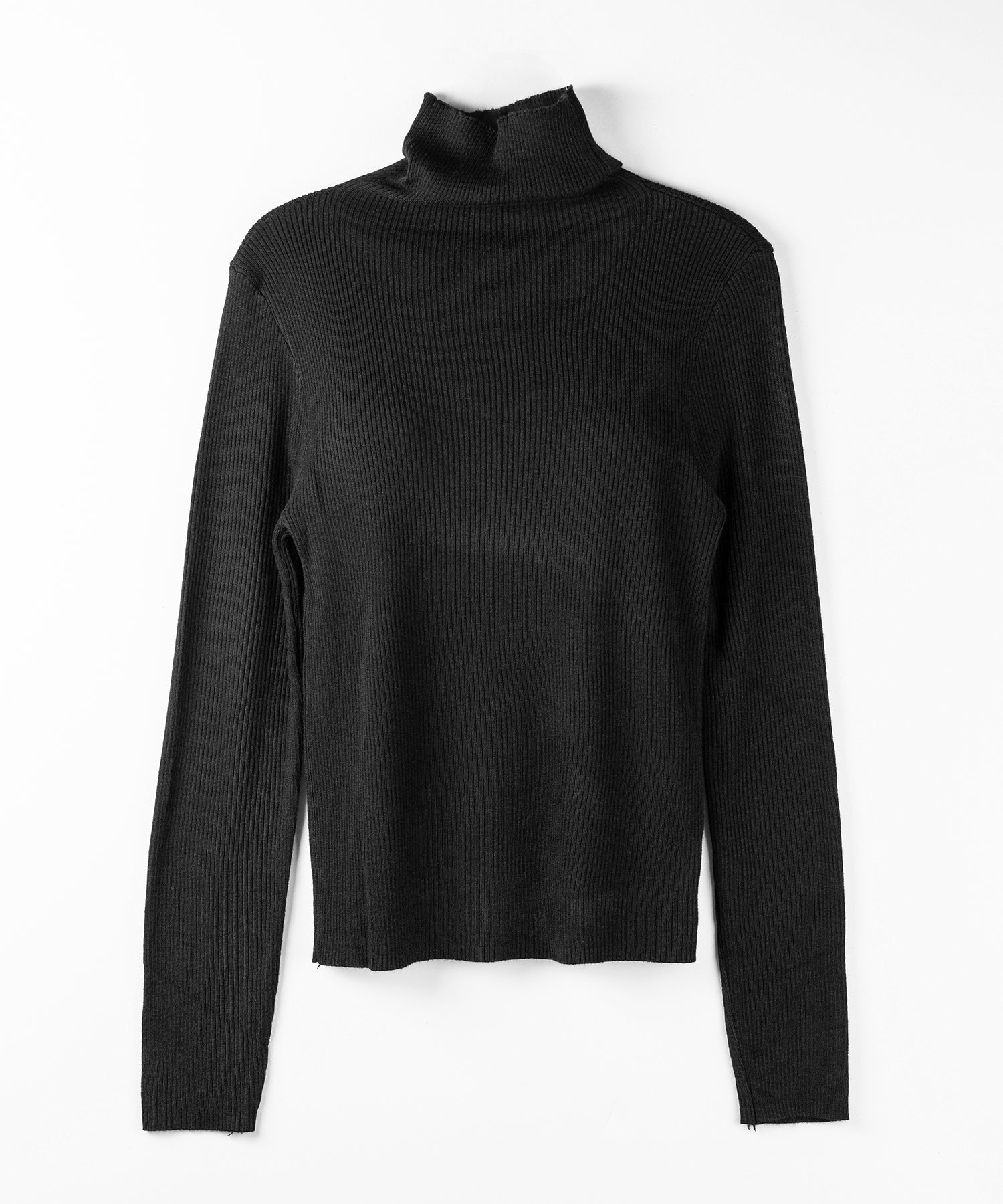 ハイネックスリムリブニットトップス ／ highneck slim lib knit tops