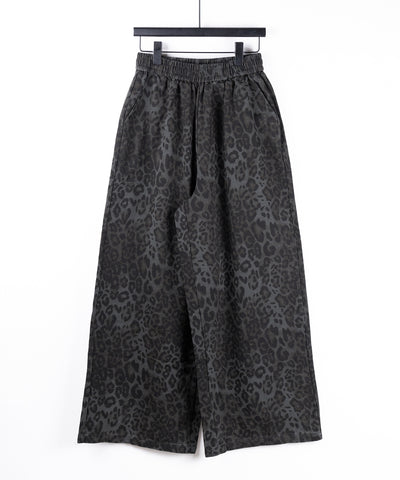 【 ２color 】ヴィンテージライクレオパードツイルワイドパンツ ／ vintage like leopard twill wide pants