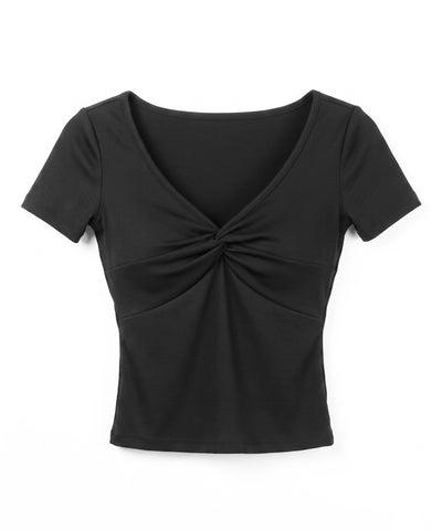 ⅤネックツイストスリムラインＴシャツ ／ V neck twist slim line T-shirts