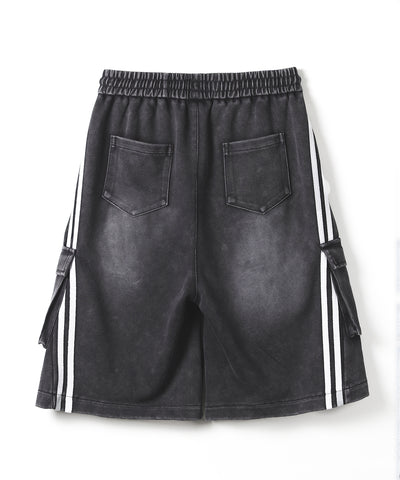 サイドラインヴィンテージワイドカーゴスウェットハーフパンツ / sideline vintage wide cargo sweat half pants