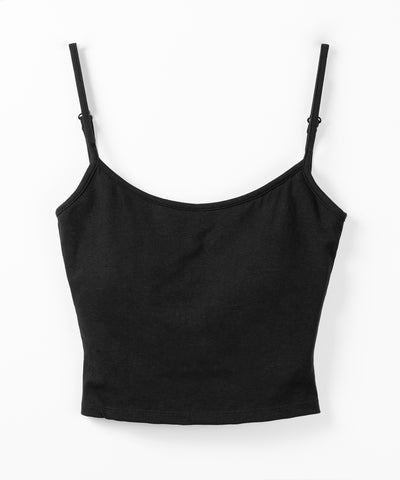 【 カップ付き 】スクエアネックストラップショートキャミソール ／ square neck strap short camisole