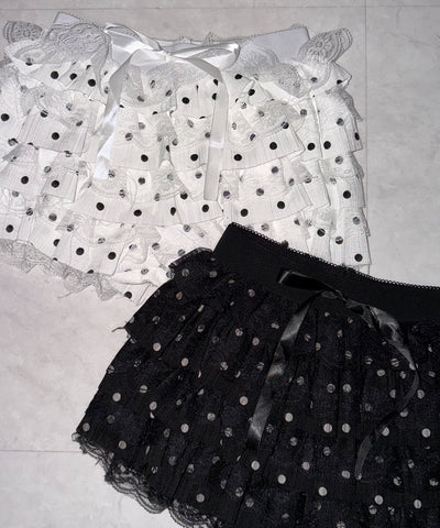 ドットレースフリルショートパンツ ／ dot lace frill short pants