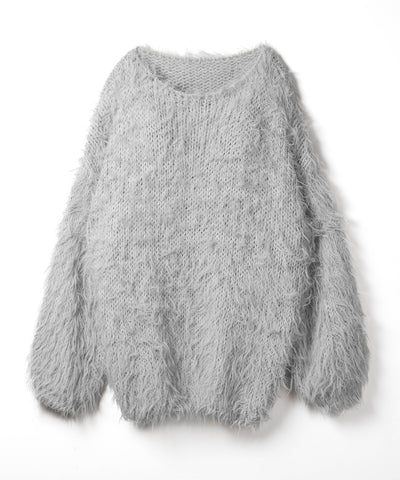 【 ３color 】フラッフィーシャギーボリュームニットミニワンピース ／ fluffy shaggy volume knit mini onepiece