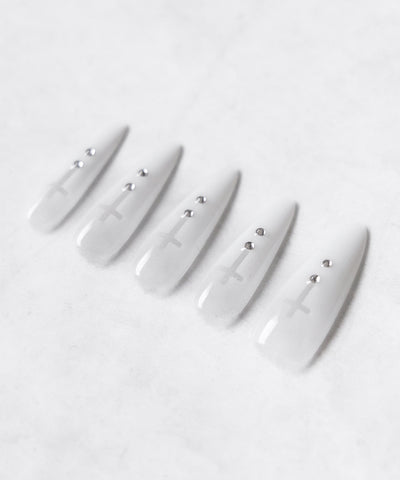 【 限定先行販売 】gradation sheer cross point long nail tips