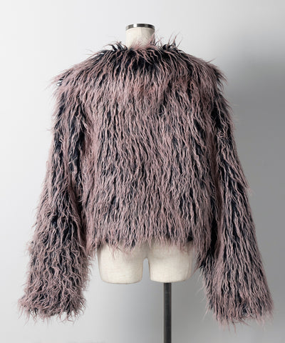 【 ２color 】グラデーションシャギーファーモンスターボリュームコート／ gradation shaggy fur monster volume coat