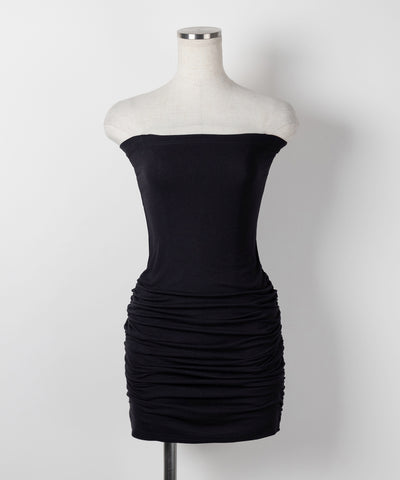 【 ２color 】サイドシャーリングタイトリブミニワンピース ／ side shirring tight rib mini onepiece