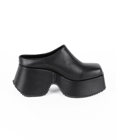 厚底スクエアサボサンダル／platform square sabo sandals