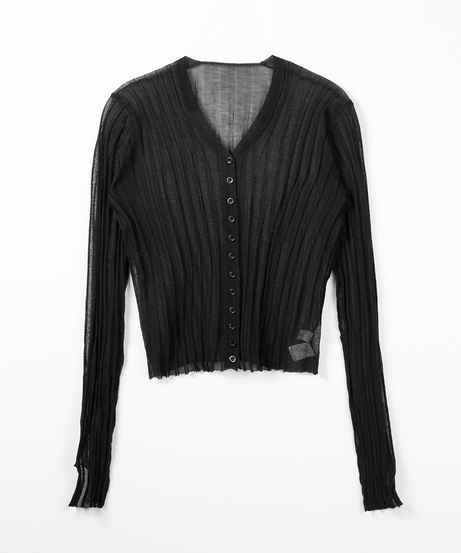 シアーリブニットカーディガン ／ sheer lib knit cardigan