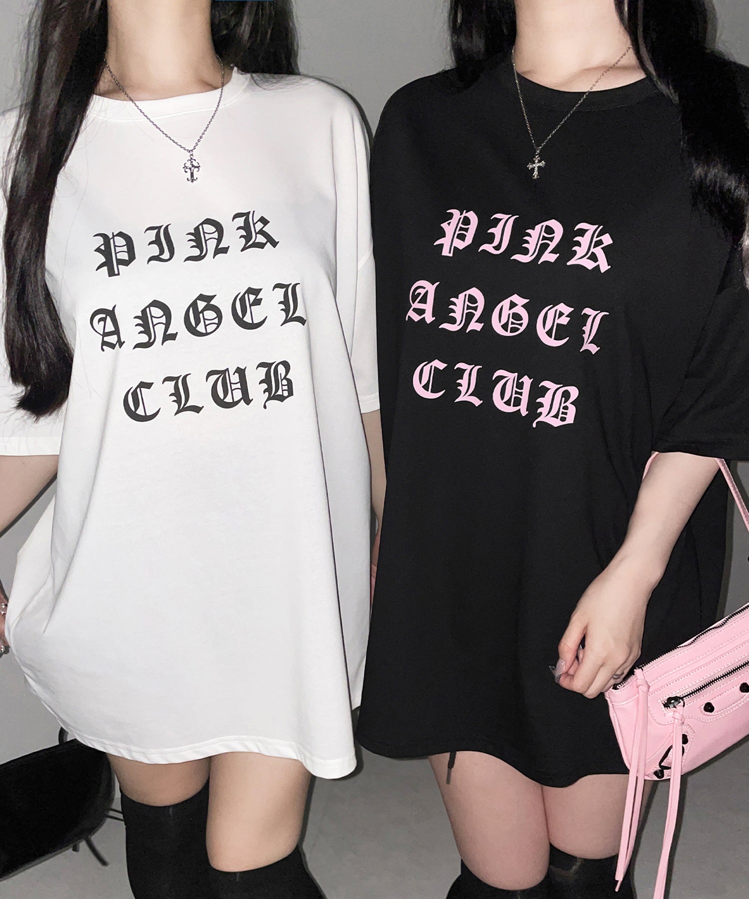 PINK ANGEL CLUB 】グランジロゴビッグTシャツ ／ PINK ANGEL CLUB