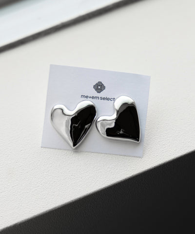VOLUME SILVER HEART PIERCE ／ ボリュームシルバーハートピアス