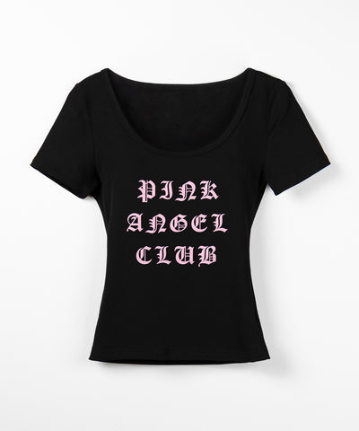 【 PINK ANGEL CLUB 】グランジロゴスリムフィットＴシャツ ／ PINK ANGEL CLUB grunge logo slim fit T-shirts
