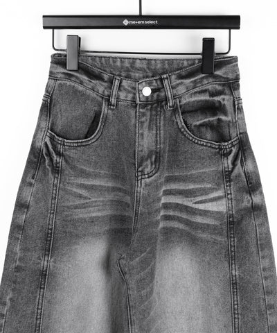 【 ３size 】ヴィンテージブラックウォッシュバルーンデニム ／ Vintage black wash balloon denim