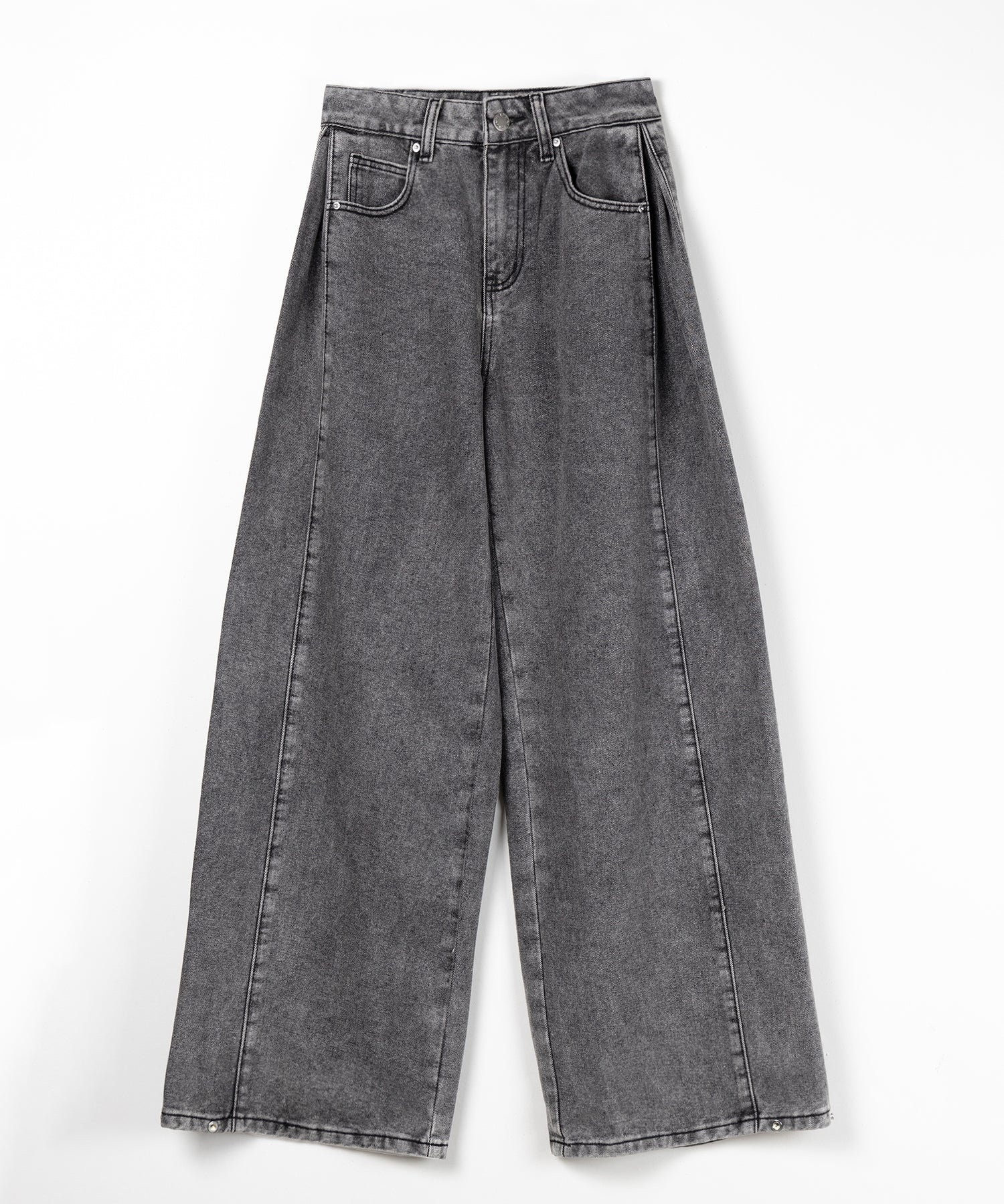 ヴィンテージライクウォッシュカーブワイドデニム ／ vintage like wash curve wide denim