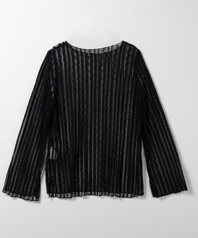 【 ２WAY 】ワンショルワイドスリーブルーズシアートップス ／ one shoulder wide sleeve loose sheer tops