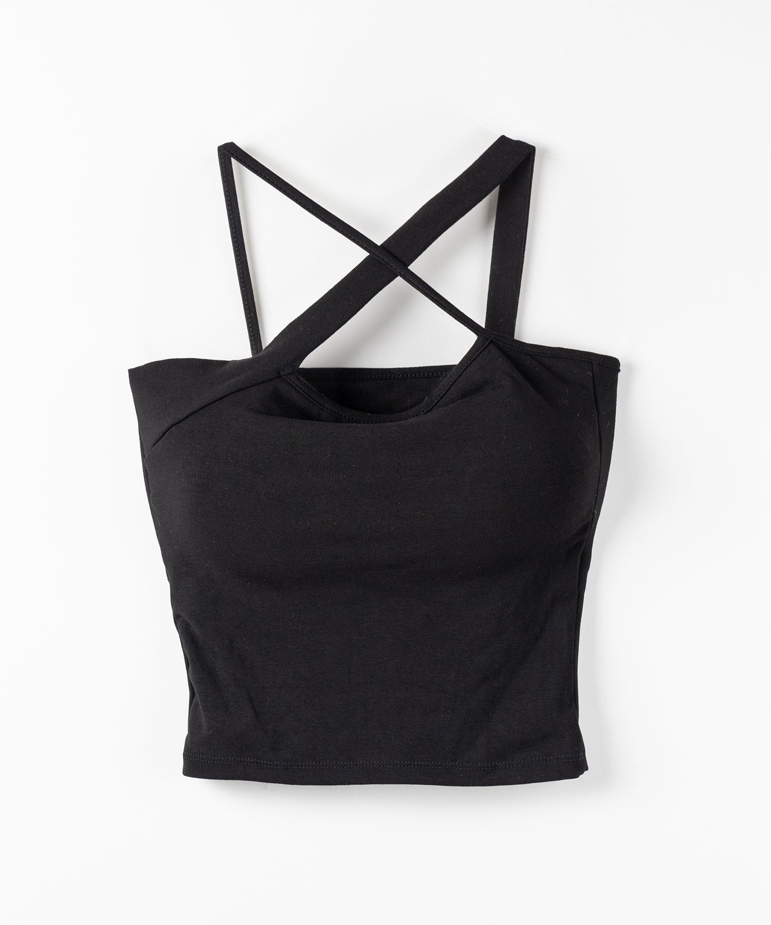 【 ３color ／ カップ付 】クロスネックカットアウトキャミソール ／ cross neck cutout camisole
