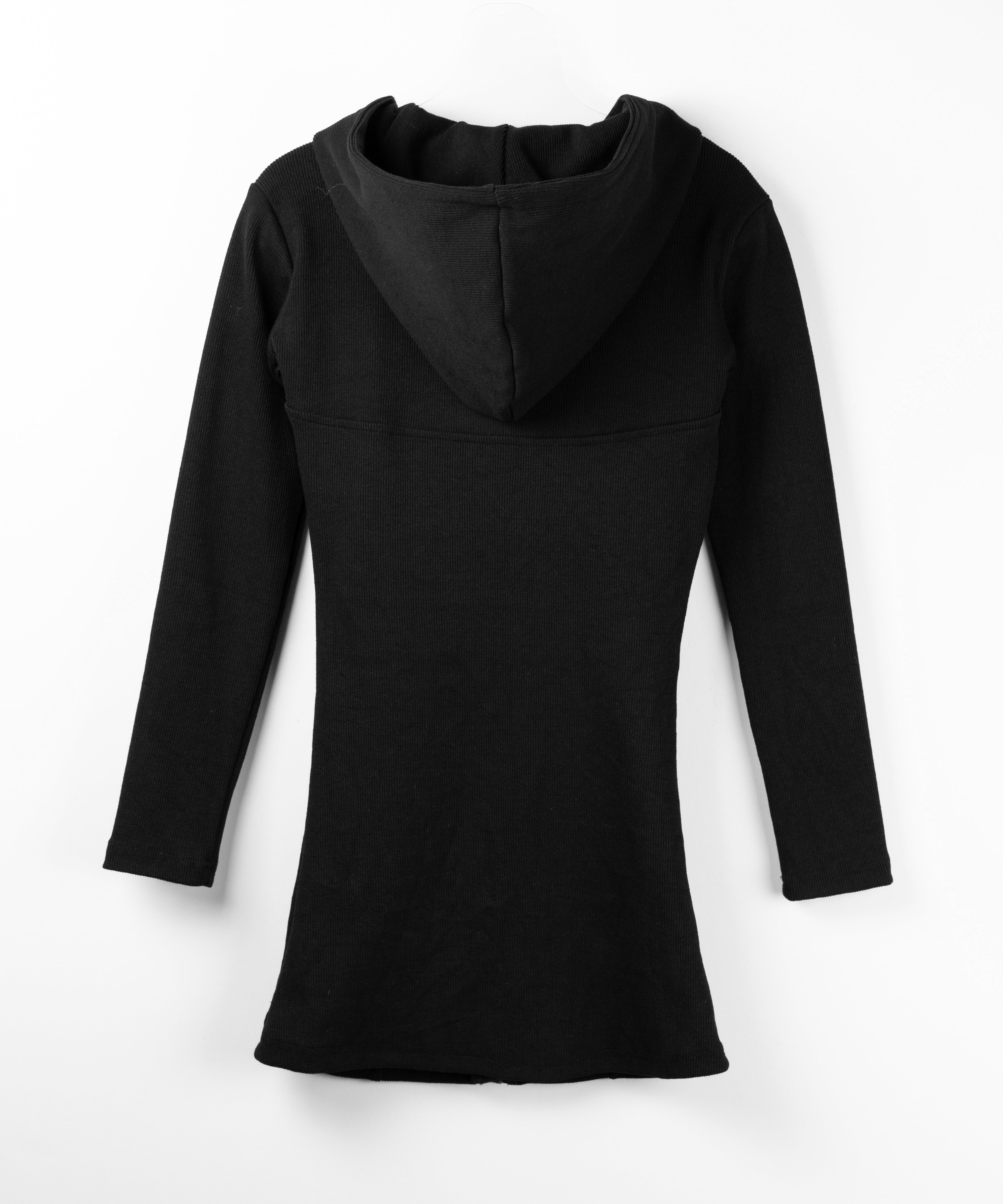 フーディジップアップスリムラインミニワンピース ／ Hoodie zip up