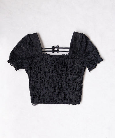 【 ２color 】フロントリボンレースアップコルセットブラウス ／ front ribbon lace-up corset blouse