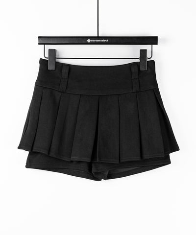 【 インパン裏地付 】プリーツスウェットマイクロミニスカパン ／ plests sweat micro mni skirt pants