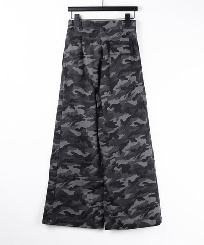 【 ２color ／ ４size 】ダブルタックヴィンテージカモフラージュワイドパンツ ／ double tuck vintage camouflage wide pants