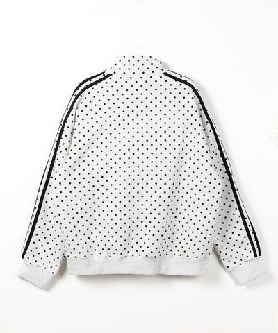胸ロゴ刺繍ドットラインオーバースウェットブルゾン ／ chest logo embroidery side dot line over sweat blouson