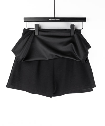 【 ２color ／ ３size 】サイドスリットレイヤードスウェットミニスカパン ／ side slit layered sweat mini skirt pants