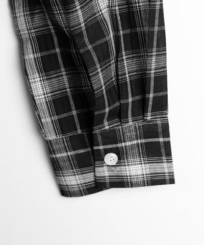 ビッグシルエットブラックシアーチェックシャツ ／ big silhouette black sheer check shirt