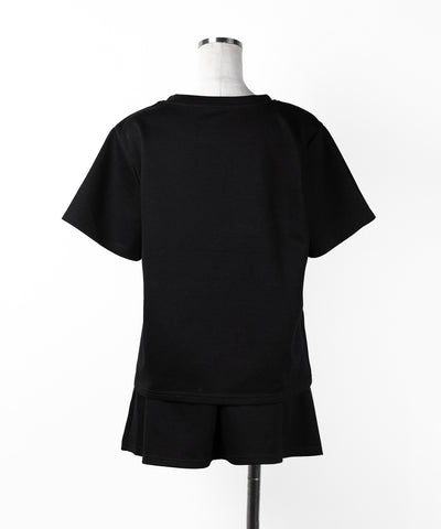 【 セットアップ 】オーバーサイズ半袖Ｔシャツ＋プリーツミニスカート SET ／( SETUP ) oversize shortsleeve Tee + pleated mini skirt SET