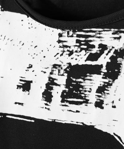 ヴィンテージプリント半袖ショートリブＴシャツ ／ vintage print short sleeve short lib t-shirt